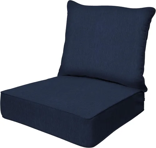 Miniatura 16 de Honeycomb Outdoor Heritage - Asiento profundo, 23 x 25 pulgadas, cojín para silla Cabana Stripe negro y marfil con funda extraíble, para muebles