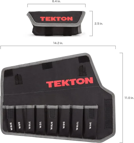 Miniatura 5 de TEKTON Funda para llave combinada de 8 herramientas (5/16-3/4 pulgadas) ORG27108