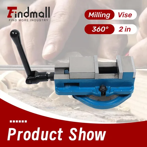 Miniatura 2 de findmall Tornillo de molino de precisión de 2 pulgadas con tornillo de banco de fresado resistente con base de rotación de 360 grados