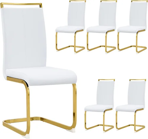 Miniatura 38 de Juego de 2 sillas de comedor modernas con esponja de alta densidad tapizada y patas de metal, sillas para comedor, sillas de comedor de piel