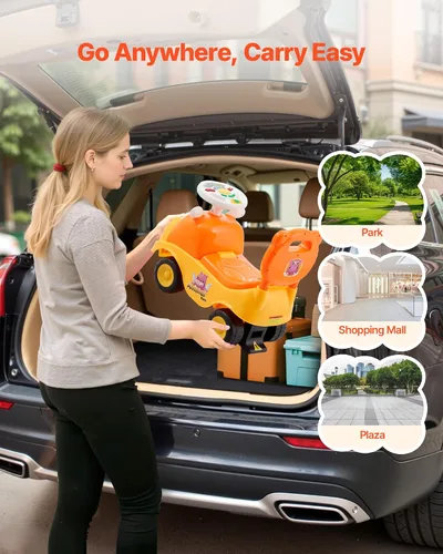 Miniatura 5 de VEVOR Auto de empuje para niños pequeños, Auto de empuje para niños pequeños de 19 a 36 meses, juguete de paseo para niños con bocina y música