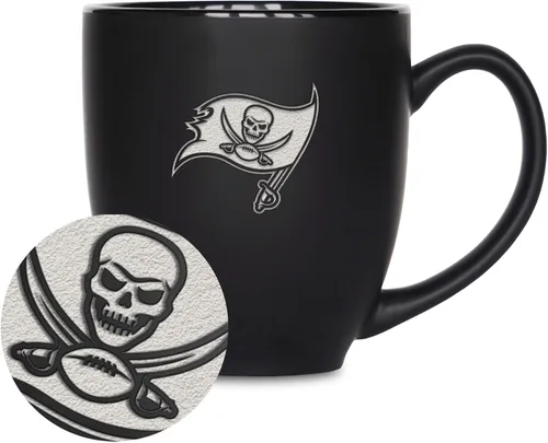 Miniatura 20 de Rico Industries Taza Bistro Mate Negra de Fútbol Americano NFL de 15 onzas - Para Bebidas Calientes o Frías - Logotipo del Equipo Grabado para una