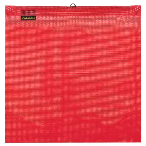 Miniatura 2 de VULCAN Bandera de seguridad con lazo de alambre, color rojo brillante, construcción de poliéster recubierto de vinilo, 18 x 18 pulgadas, paquete