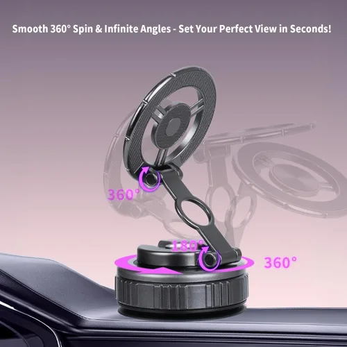 Miniatura 5 de Soporte magnético para teléfono para automóvil, soporte de teléfono plegable ajustable de 360° para iPhone para hombres y mujeres, actualizado 2025