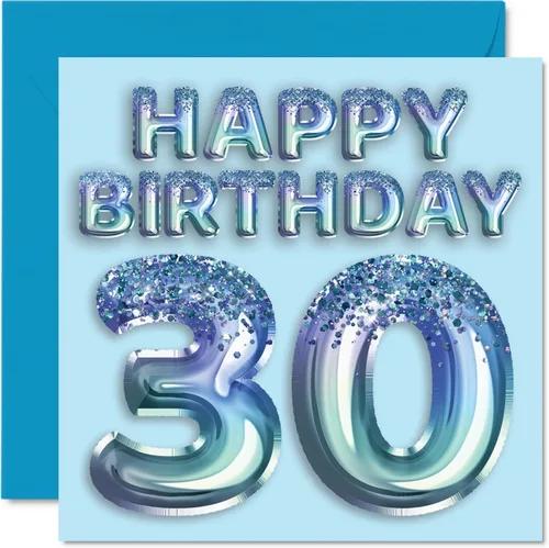 Miniatura 82 de Stuff4 Tarjeta de primer cumpleaños para niños, globo de fiesta con purpurina azul, tarjetas de feliz cumpleaños para niño de 1 año, nieto, hijo, 57