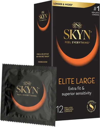 Miniatura 22 de SKYN Elite - Preservativos grandes – 36 unidades – Condones ultrafinos, lubricados sin látex, más largos y anchos para un ajuste más cómodo