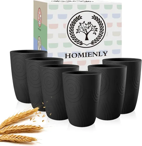 Miniatura 16 de Homienly Juego de vasos apilables con popote de trigo inastillable, vasos de cocina irrompibles para niños y adultos, reutilizables, aptos para 8