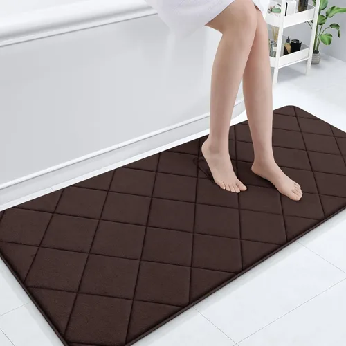 Miniatura 114 de OLANLY Tapete de baño de espuma viscoelástica de 24 x 16 pulgadas, ultra suave y absorbente, lavable a máquina, cómodo tapete de baño para suelo