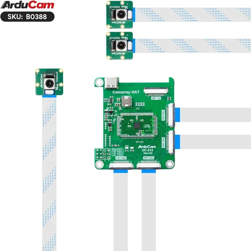 Miniatura 7 de Arducam Kit de cámara cuádruple de enfoque automático de 16 MP para Raspberry Pi, cámara Pi sincronizada con enfoque automático IMX519 de 16 MP