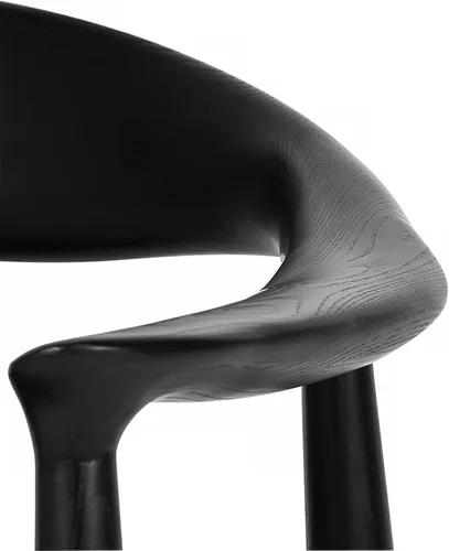 Miniatura 6 de Kennedy - Sillón tapizado de piel sintética, silla de comedor de estilo moderno de mediados de siglo, adecuada para cocina, comedor, oficina (negro)