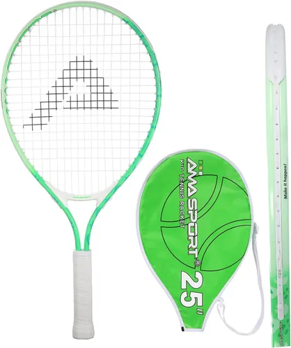 Miniatura 27 de AMA SPORT Raqueta de tenis para niños pequeños, kit de iniciación de raqueta de tenis de 17 a 25 pulgadas para niñas y niños con bolsa de nailon