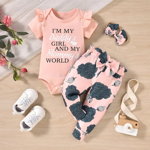 Miniatura 58 de fioukiay Conjunto de ropa de verano para bebés y niñas recién nacidas prematuros, mameluco, pantalones, diadema, conjunto de ropa para el verano