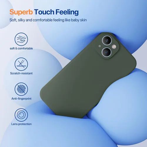 Miniatura 3 de Miracase Funda diseñada para iPhone 14 con protector de pantalla, [Protección mejorada y actualizada de la cámara], funda de silicona líquida a