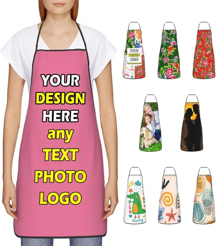 Miniatura 24 de Delantales impermeables personalizados para diseñar tu propia foto logotipo texto para cocinar hornear 28.3 x 20.4 pulgadas