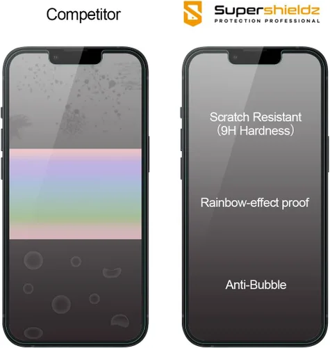 Miniatura 3 de Supershieldz (2 unidades) Diseñado para iPhone 17e, 16e, 14, 13, 13 Pro (6.1 pulgadas) Protector de pantalla de vidrio templado