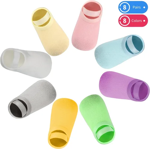 Miniatura 7 de 8 pares de calcetines gruesos antideslizantes para bebé con correa para bebés recién nacidos calcetines antideslizantes adecuados para niños y niñas