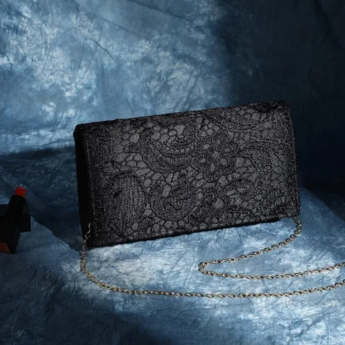 Miniatura 7 de UBORSE Elegante bolso de mano de encaje floral para mujer, bolso de noche, sobre bolso de embrague, boda, baile de graduación, monederos de fiesta