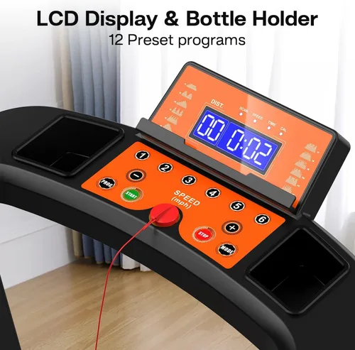 Miniatura 7 de Caminadora para personas mayores con pasamanos largos, control de aplicación y escenas virtuales 3D - Motor silencioso de 3.0 HP, capacidad de 300