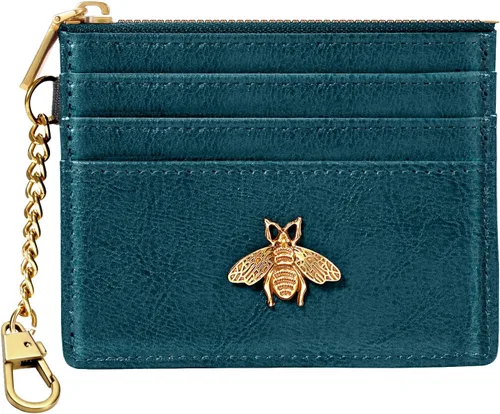 Miniatura 57 de SEAVILIA Tarjetero llavero cartera para mujer con ventana de identificación RFID monedero regalo abeja delgada minimalista pequeña cartera