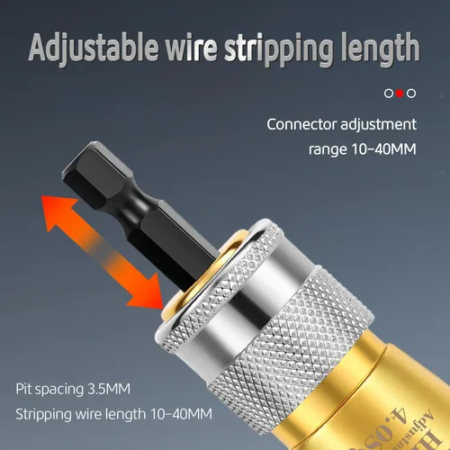 Miniatura 5 de Herramienta para pelacables y tornado, juego de herramientas de electricista profesional para cable de taladro eléctrico, desmontaje rápido