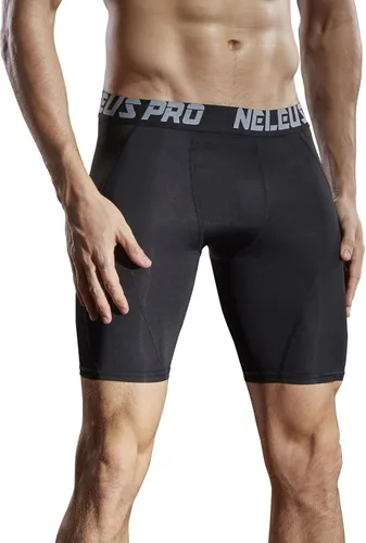 Miniatura 2 de NELEUS Paquete de 3 pantalones cortos de compresión para hombre