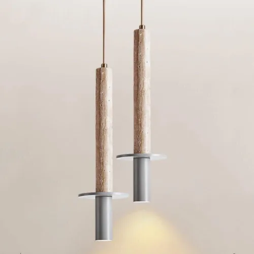 Miniatura 3 de Nordic Ceiling Hanging Lamp Modern Restaurant Bar Decoration Yellow Cave Stone Pendant Light Cylindl Lampshade Chandelier Spotlight Restaurant Bar