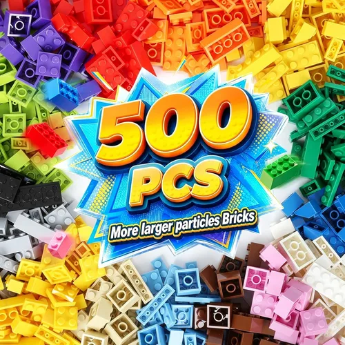 Ladrillos de construcción compatibles con Lego Classic, 500 piezas de bloques de construcción básicos a granel en color aleatorio