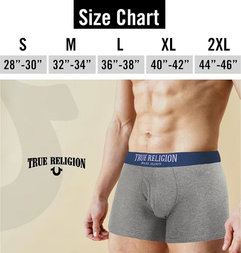 Miniatura 6 de True Religion Calzoncillos tipo bóxer de algodón elástico para hombre, paquete de 4