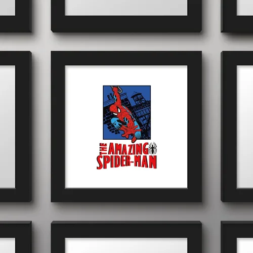 Miniatura 3 de Trends International Gallery Pops Marvel Spider-Man - Arte de pared increíble Spider-Man con foco retro, versión enmarcada negra, 12 x 12 pulgadas