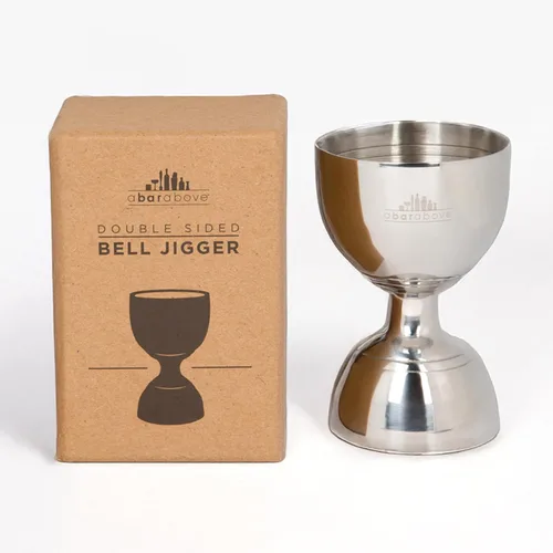A Bar Above Jigger de campana de alta calidad, acero inoxidable 304 doble jigger de cóctel con 10 medidas internas, herramienta de barra profesional