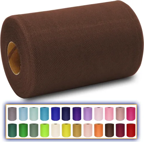 Miniatura 12 de Rollo de tela de tul azul agua de 6 pulgadas x 300 pies (100 yardas), cinta de tul mate cinta de red malla carrete para DIY falda tutú lazo de boda
