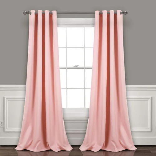 Lush Decor - Paneles de cortina opaca con aislamiento con ojales, par, 52 pulgadas de ancho x 84 pulgadas de largo, color rosa
