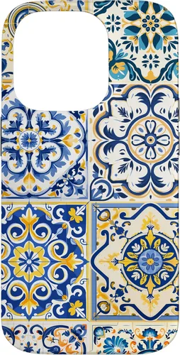 Miniatura 16 de iPhone 13 Patrón de azulejos mediterráneos sicilianos con estuche estético Maiólica