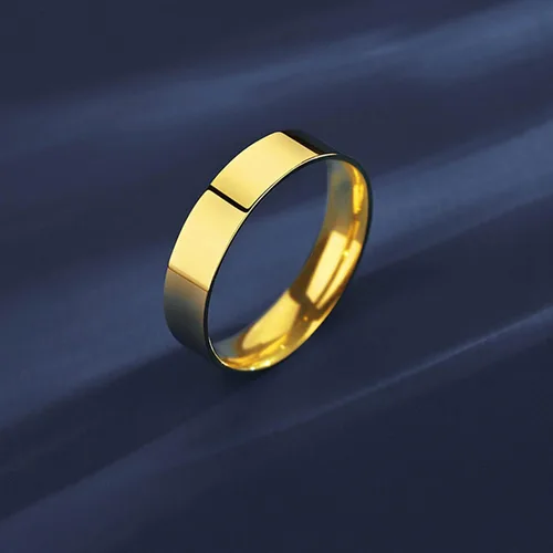 Miniatura 11 de Anillos chapados en oro de 14 quilates, anillos modernos de oro de banda ancha, anillos gruesos para mujeres y hombres