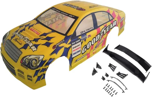 Miniatura 9 de Carrocería de auto de competición de drift pintada a escala 1/10, de 7.5 pulgadas de ancho (190 mm), con accesorios de espejos retrovisores