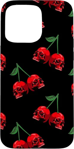 Miniatura 31 de Cute Cherry Skull Pattern Red Scary Skulls Black Background Case for iPhone 17