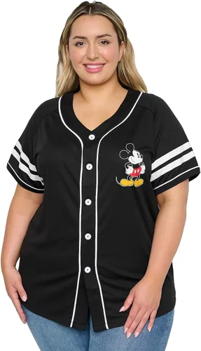 Miniatura 5 de Disney Mickey Mouse Stitch Jack Skellington - Camiseta para mujer, con botones frontales, talla grande