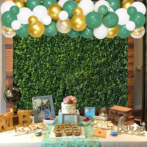 Miniatura 8 de HQM - Fondo de foto 3D de hojas verdes temáticas de primavera para naturaleza, boda, cumpleaños, recién nacido, baby shower, fotografía