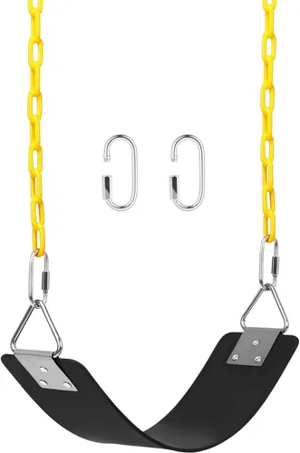 AGPTEK Juego de columpio, asiento con cadenas antioxidantes de 66 pulgadas con revestimiento termoplástico, soporta 250 libras, accesorios de cojín