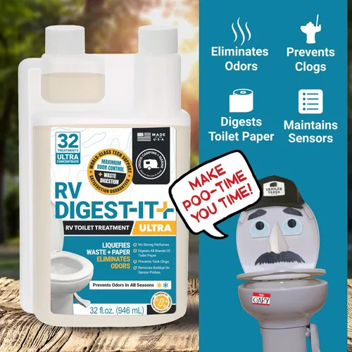 Miniatura 3 de Tratamiento único para inodoro de autocaravana Digest-It Ultra, 32 usos, súper concentrado, elimina olores, licua desechos, tratamiento preventivo