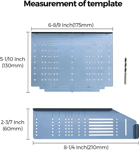 Miniatura 2 de Ravinte Herramienta de plantilla para manija de gabinete, perilla de cajón, montaje de taladro para guía de hardware, 1 paquete