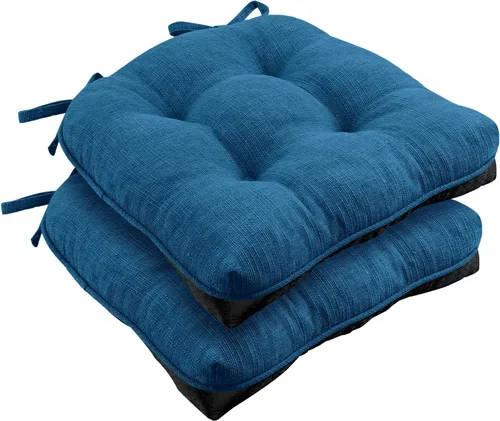 Miniatura 23 de Almohadillas de silla Wellsin para sillas de comedor, cojines de silla de cocina antideslizantes con lazos, juego de 4 almohadillas de silla de Caqui