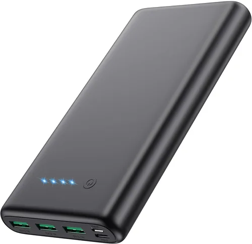 Cargador portátil de 36800 mAh, cargador de batería externa PD de carga rápida USB C, 4 salidas, 2 entradas, esenciales de viaje, cargador de
