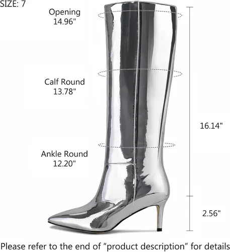 Miniatura 52 de wetkiss Botas altas hasta la rodilla para mujer, con tacón de gatito y diseño de punta puntiaguda, clásicas y sexys