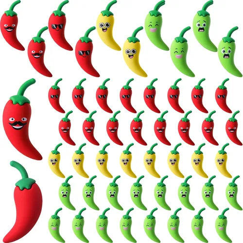 Miniatura 9 de 25 piezas de decoración de chile mini figuras de chile para pimientos, festivales, fiestas, pequeñas figuras de pimientos picantes falsos, pequeña