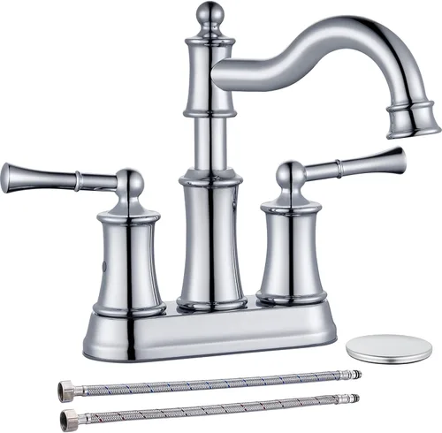 Miniatura 7 de Grifo de baño romano WINKEAR para montaje en cubierta o montaje en pared; instalación con tapón de desagüe emergente con placa cobertora y líneas