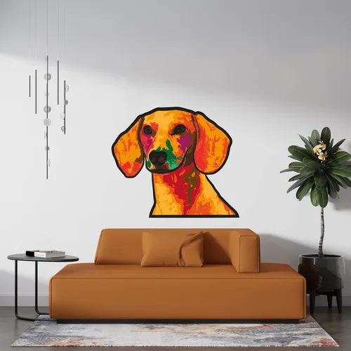 Calcomanías brillantes para perros con lindo perro salchicha – Calcomanías duraderas para ventanas, paredes, puertas, computadoras portátiles,
