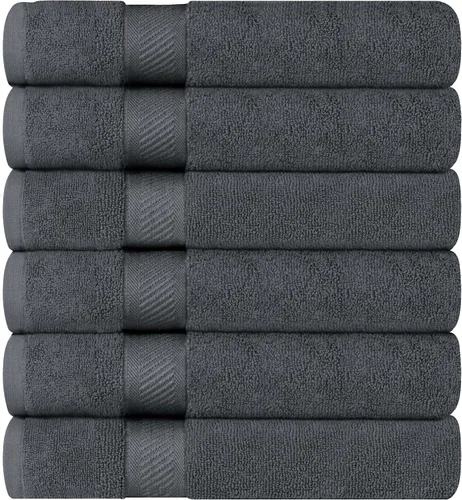 Miniatura 4 de Utopia Towels Juego de 6 toallas de baño medianas de 24 x 48 pulgadas, 100% algodón hilado en anillo de 500 GSM, ligeras y altamente absorbentes