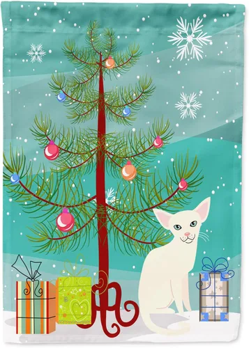 Miniatura 52 de Caroline's Treasures BB4411GF Bandera de jardín con diseño de gato abisinio con texto en inglés "Merry Christmas" para jardín, bandera decorativa