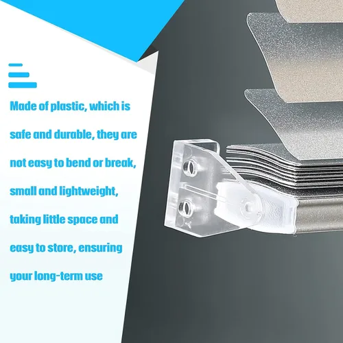 Miniatura 3 de Jetec 12 piezas de soportes de sujeción para persianas de 1 pulgada, mini ganchos de plástico transparente para puerta, soporte inferior